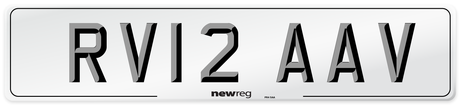 RV12 AAV Number Plate from New Reg